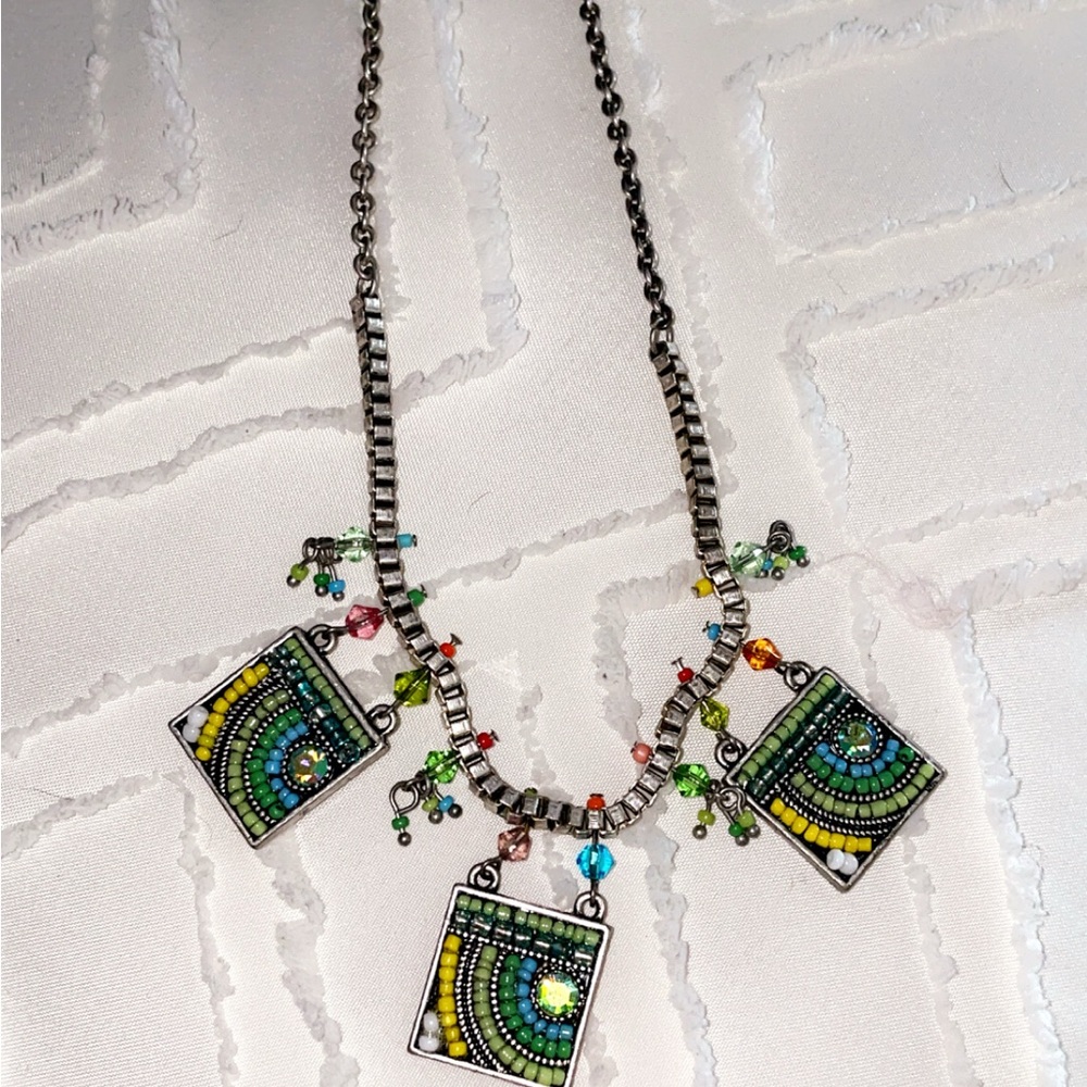 Antique Mosaic Tile Necklace